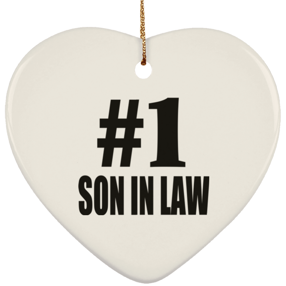 Number One #1 Son In Law - Heart Ornament