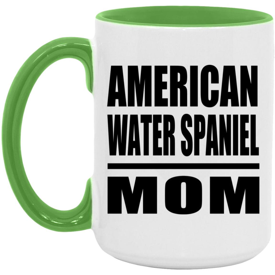 American Water Spaniel Mom - 15oz Accent Mug Green