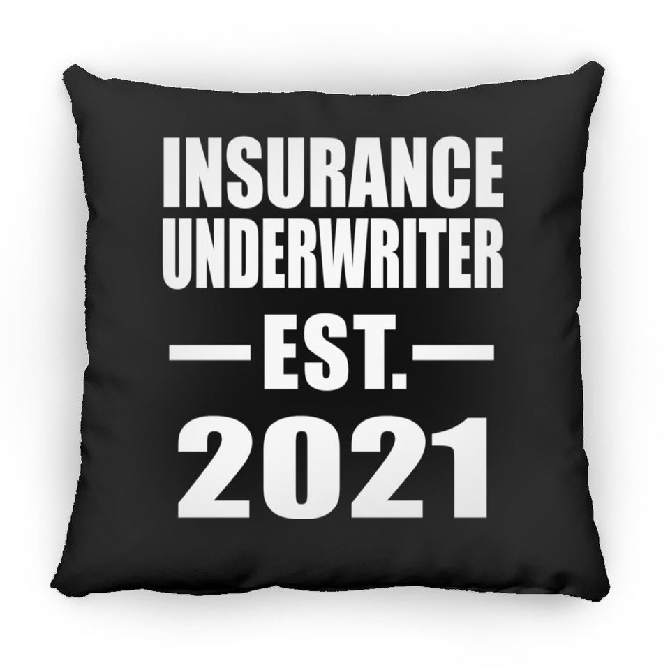 Insurance Underwriter Established EST. 2021 - Throw Pillow Black