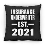 Insurance Underwriter Established EST. 2021 - Throw Pillow Black