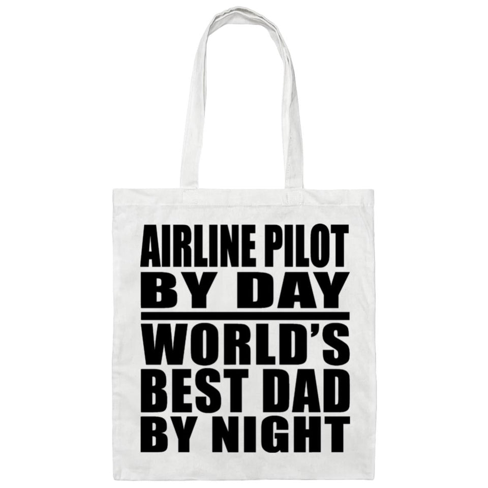 Airline Pilot By Day World's Best Dad By Night - Tote Bag White