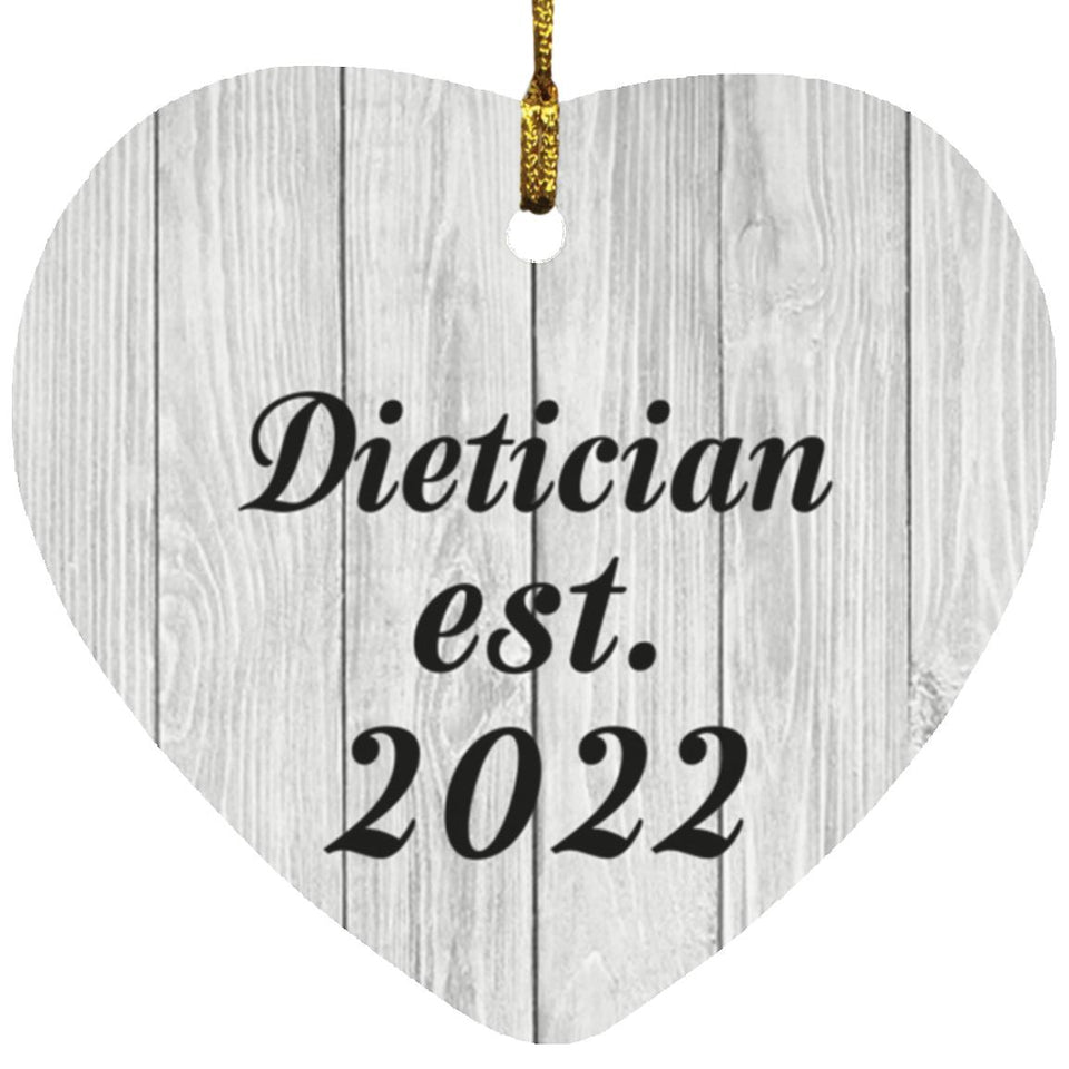 Dietician Established Est. 2022 - Heart Ornament F