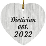 Dietician Established Est. 2022 - Heart Ornament F