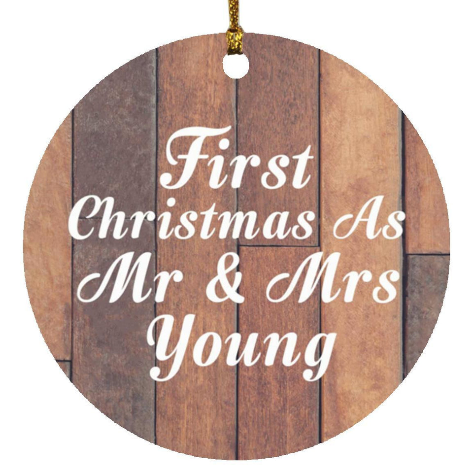 First Christmas As Mr & Mrs Young - Circle Ornament E