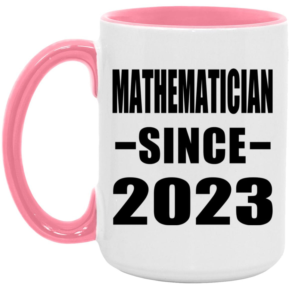 Mathematician Since 2023 - 15oz Accent Mug Pink
