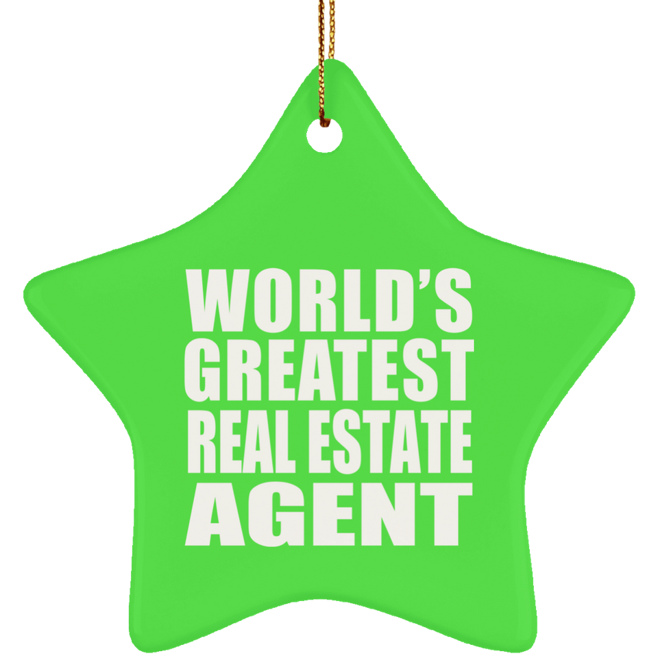 World's Greatest Real Estate Agent - Star Ornament