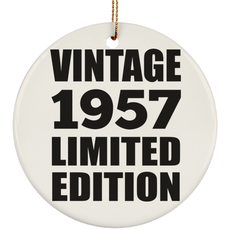 67th Birthday Vintage 1957 Limited Edition - Circle Ornament