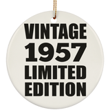 67th Birthday Vintage 1957 Limited Edition - Circle Ornament