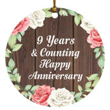 Happy 9th Anniversary 9 Years & Counting - Circle Ornament A