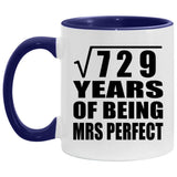27th Anniversary Square Root Of 729 Years Of Mrs Perfect - 11oz Accent Mug Purple