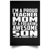 Proud Teacher Mom Of Awesome Son - Poster Portrait