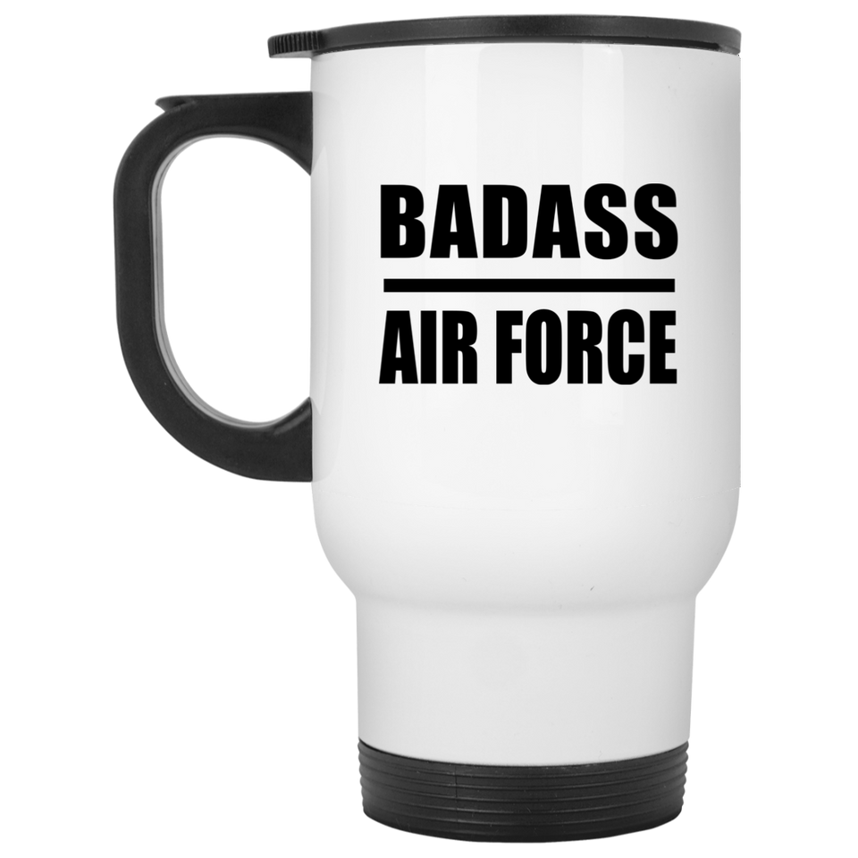Badass Air Force - White Travel Mug