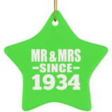 90th Anniversary Mr & Mrs Since 1934 - Star Ornament