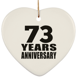 73rd Anniversary 73 Years - Heart Ornament