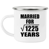 35th Anniversary Married For Square Root of 1225 Years - 12oz Camping Mug