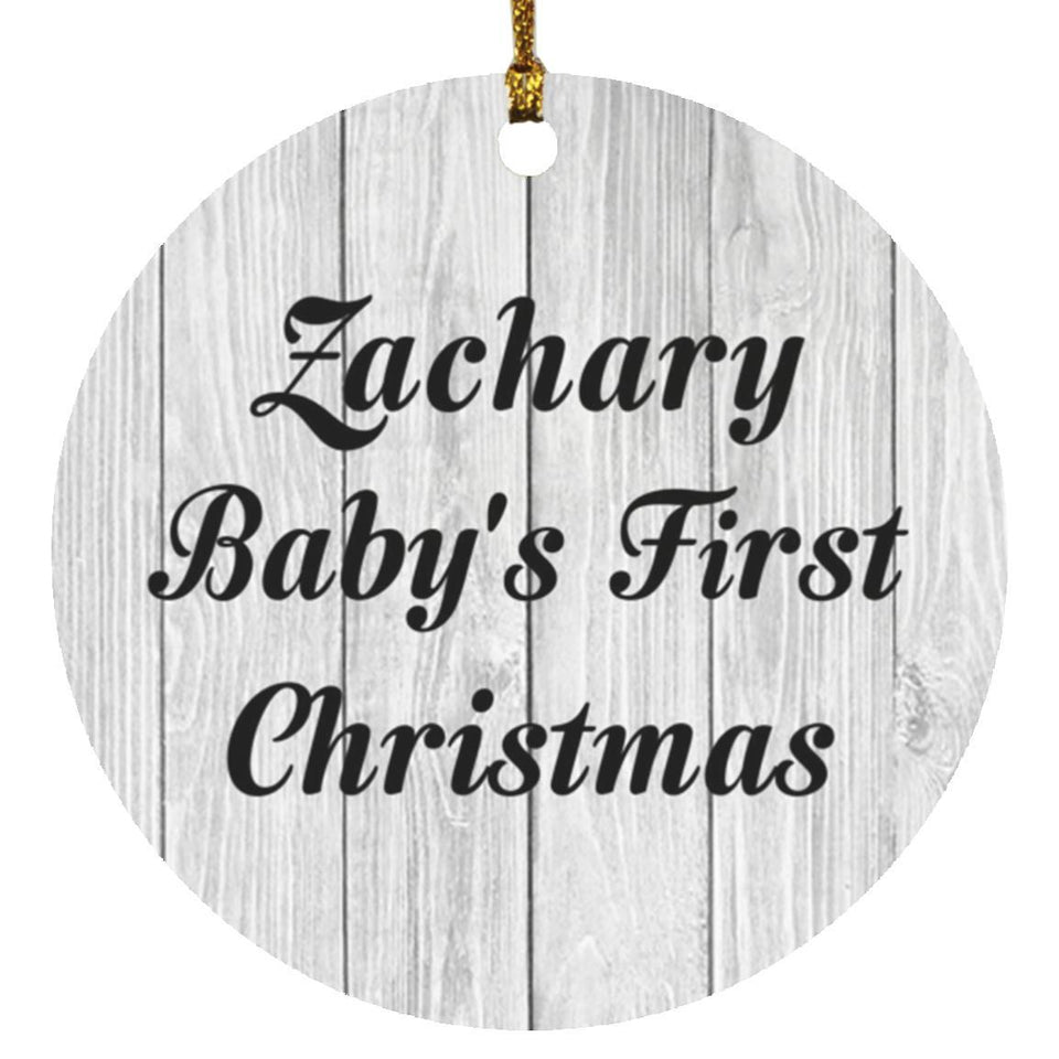 Zachary Baby's First Christmas - Circle Ornament F