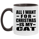 All I Want For Christmas Is My Cat - 11oz Accent Mug Black