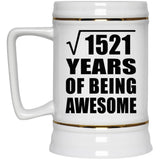 39th Birthday Square Root of 1521 Years of Being Awesome - Beer Stein