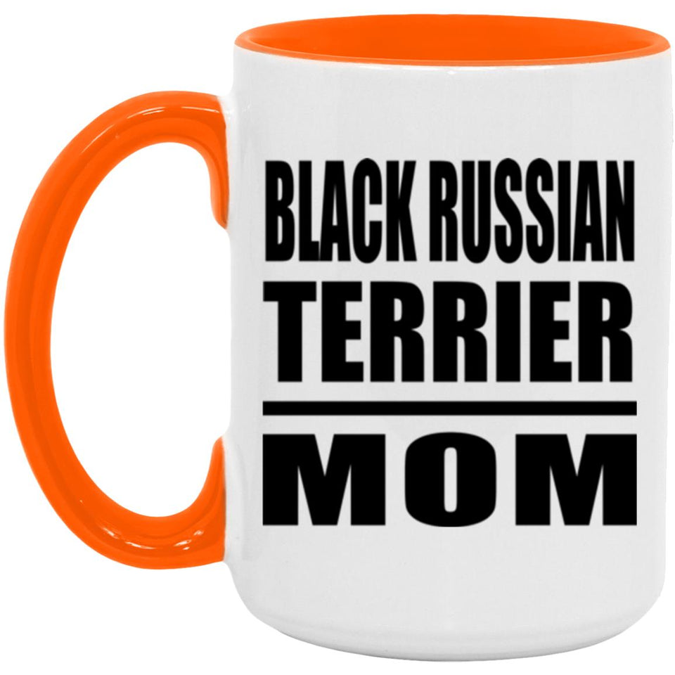 Black Russian Terrier Mom - 15oz Accent Mug Orange