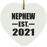Nephew Established EST. 2021 - Heart Ornament