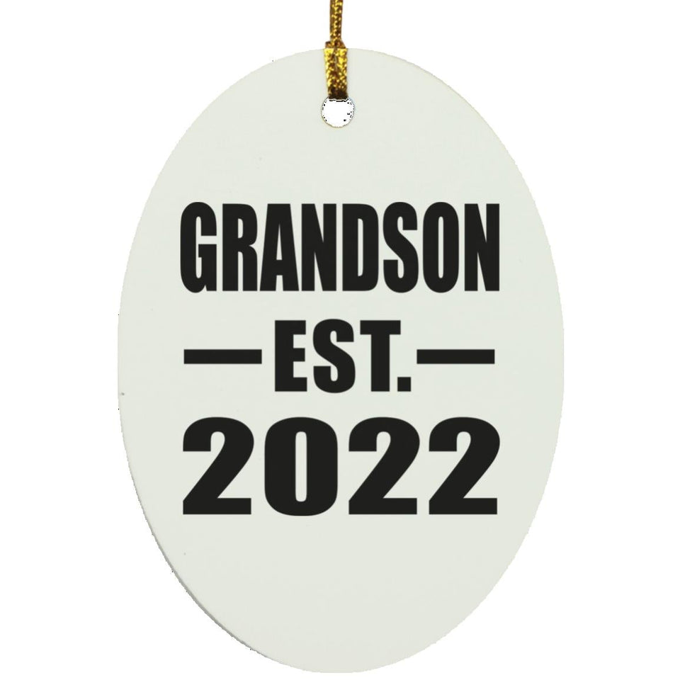 Grandson Established EST. 2022 - Oval Ornament