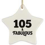 105th Birthday 105 & Fabulous - Star Ornament