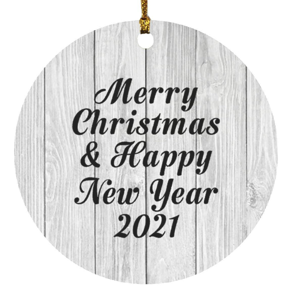 Merry Christmas & Happy New Year - Circle Ornament F