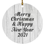 Merry Christmas & Happy New Year - Circle Ornament F