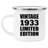 91st Birthday Vintage 1933 Limited Edition - 12oz Camping Mug