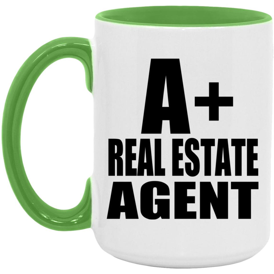 A+ Real Estate Agent - 15oz Accent Mug Green