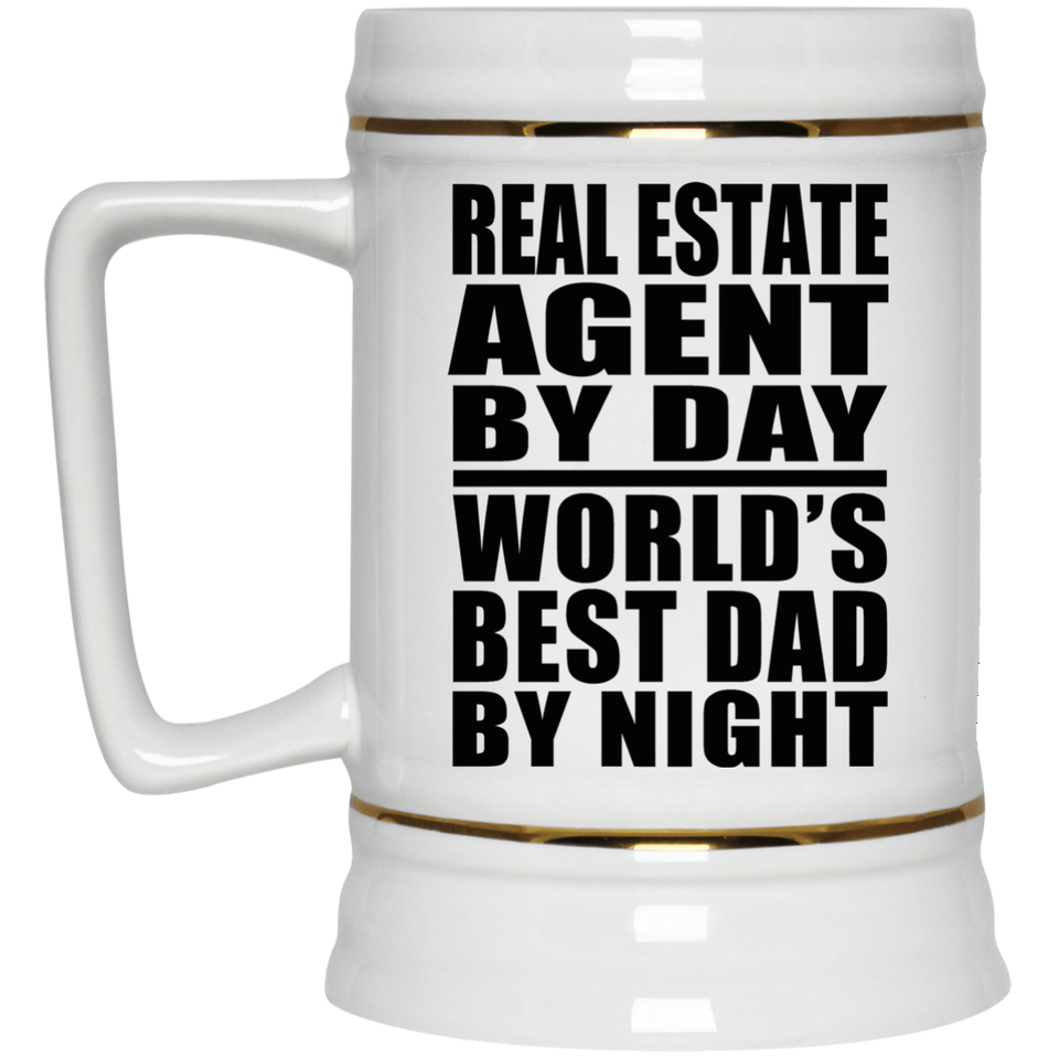 Real Estate Agent By Day World's Best Dad By Night - Beer Stein