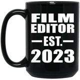 Film Editor Established EST. 2023 - 15oz Coffee Mug Black