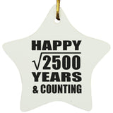 Happy 50th Anniversary Square Root of 2500 Years & Counting - Star Ornament