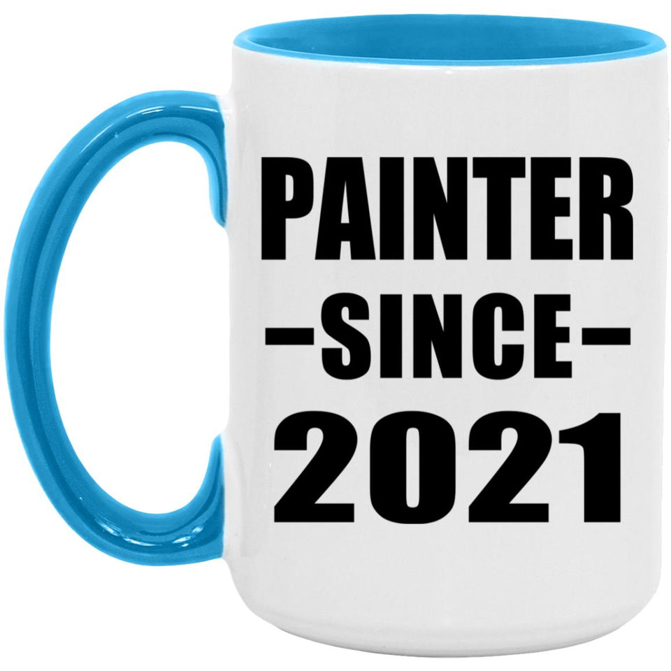 Painter Since 2021 - 15oz Accent Mug Blue