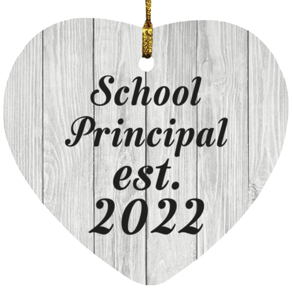 School Principal Established Est. 2022 - Heart Ornament F