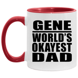 Gene World's Okayest Dad - 11oz Accent Mug Red