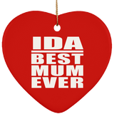 Ida Best Mum Ever - Heart Ornament