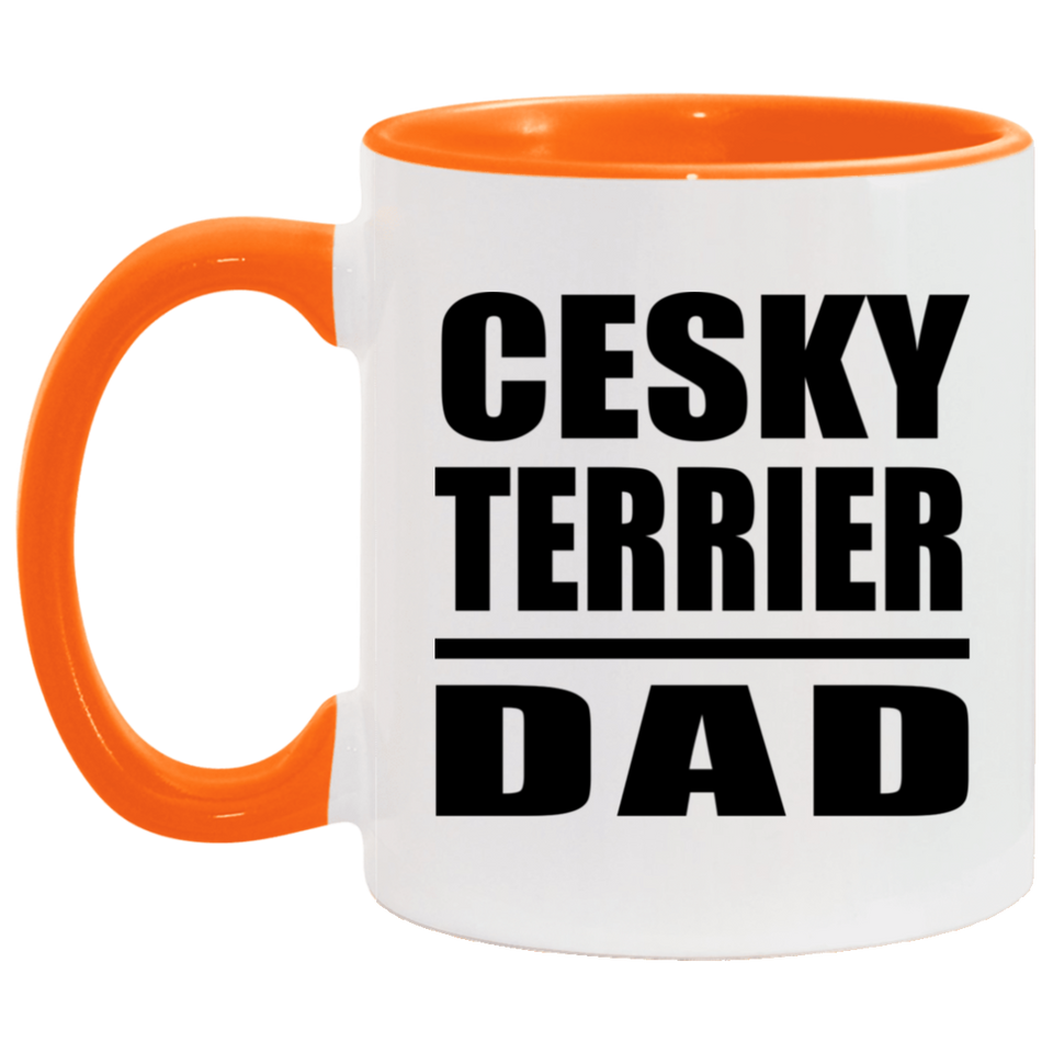 Cesky Terrier Dad - 11oz Accent Mug Orange