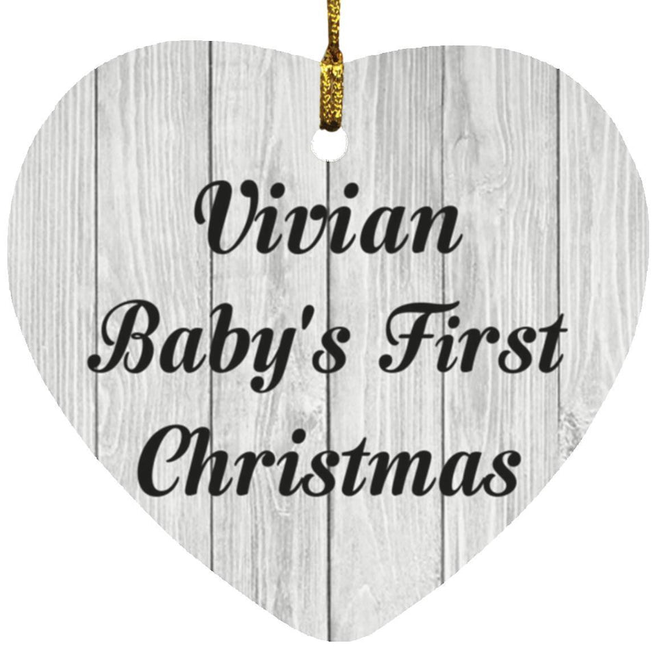 Vivian Baby's First Christmas - Heart Ornament F