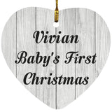 Vivian Baby's First Christmas - Heart Ornament F