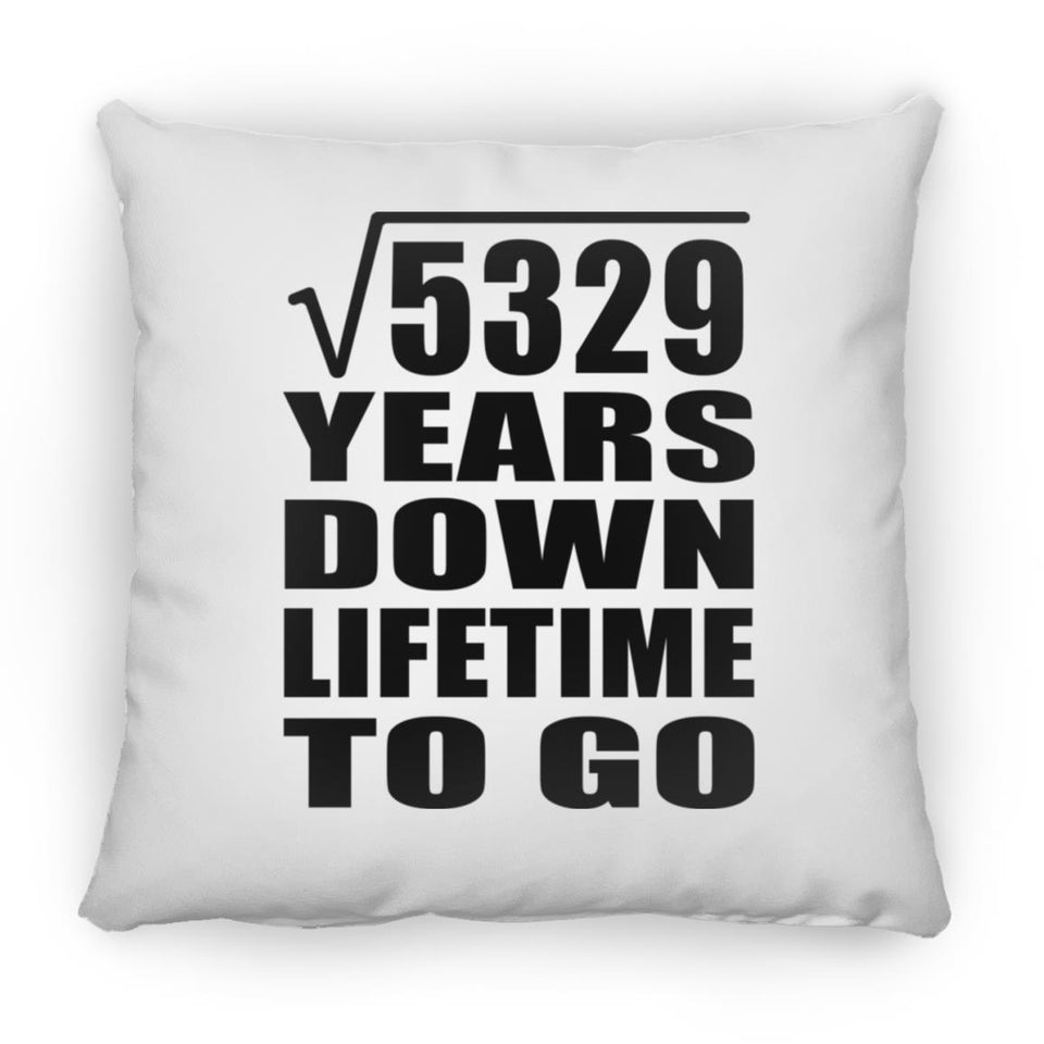 73rd Anniversary Square Root of 5329 Years Lifetime To Go - Throw Pillow