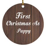 First Christmas As Pappy - Circle Ornament D