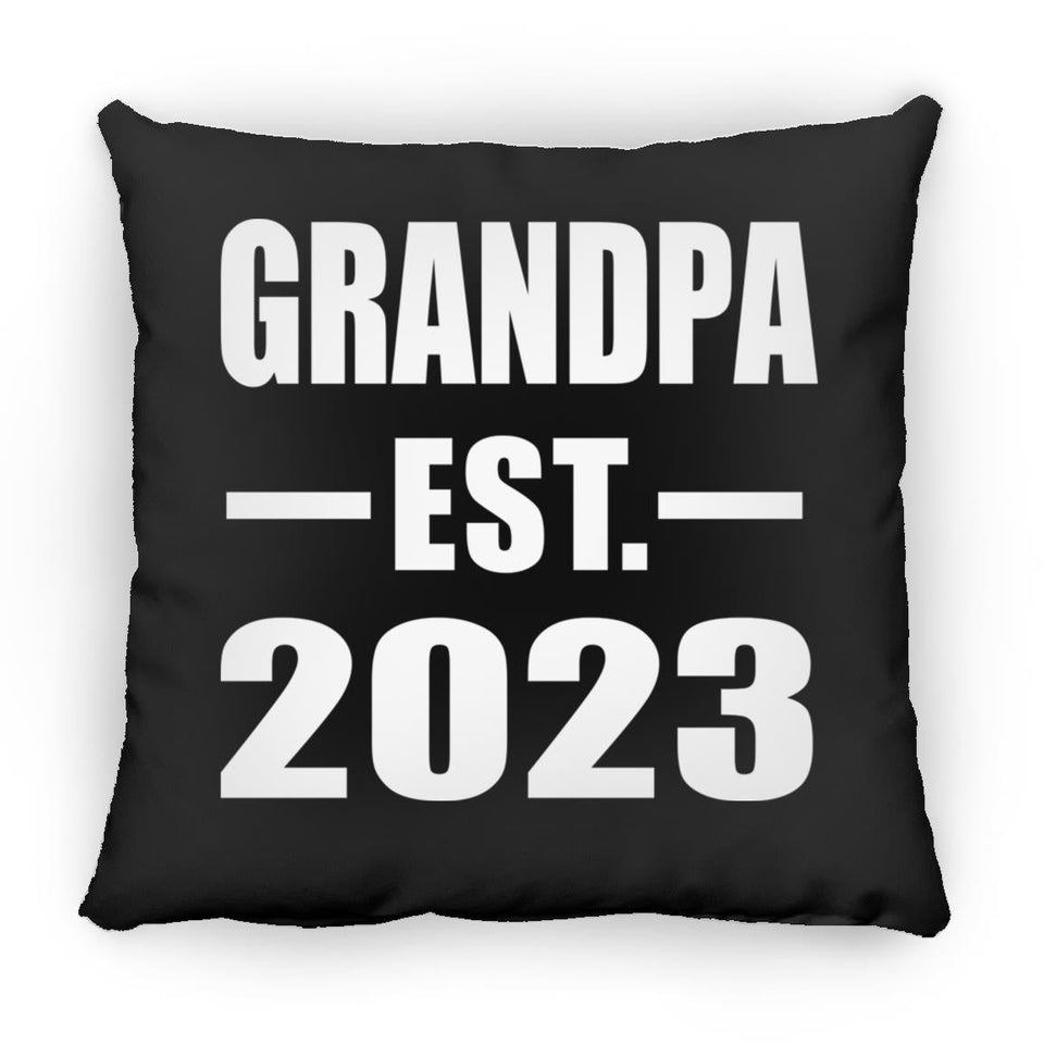 Grandpa Established EST. 2023 - Throw Pillow Black