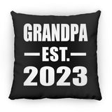 Grandpa Established EST. 2023 - Throw Pillow Black