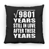 99th Anniversary Square Root of 9801 Years Still In Love - Throw Pillow Black