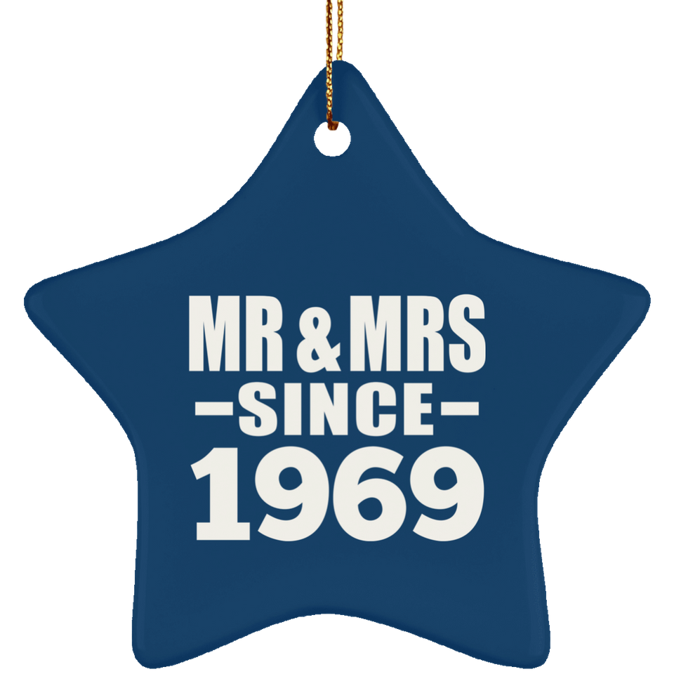 55th Anniversary Mr & Mrs Since 1969 - Star Ornament