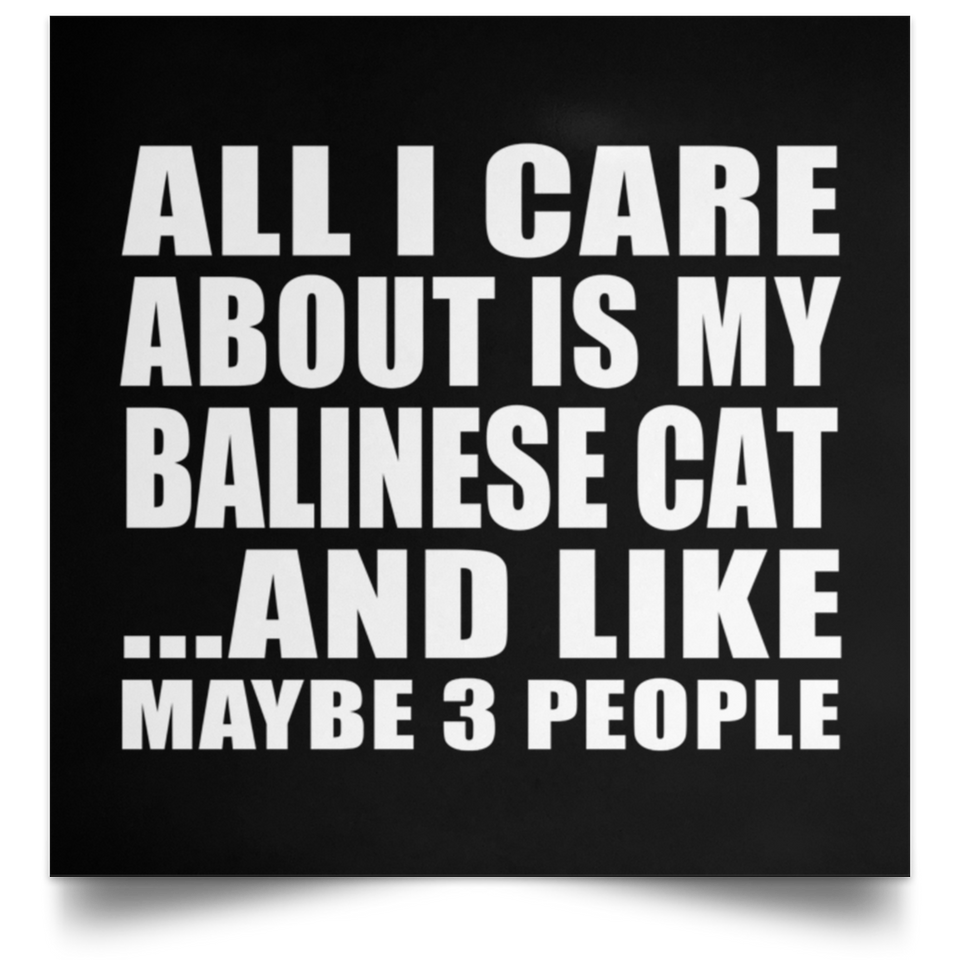 All I Care About Is My Balinese Cat - Poster Square