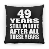 49th Anniversary 49 Years Still In Love After These Years - Throw Pillow Black