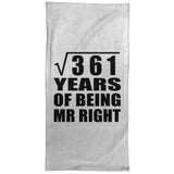 19th Anniversary Square Root of 361 Years of Being Mr Right - Hand Towel