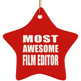 Most Awesome Film Editor - Star Ornament